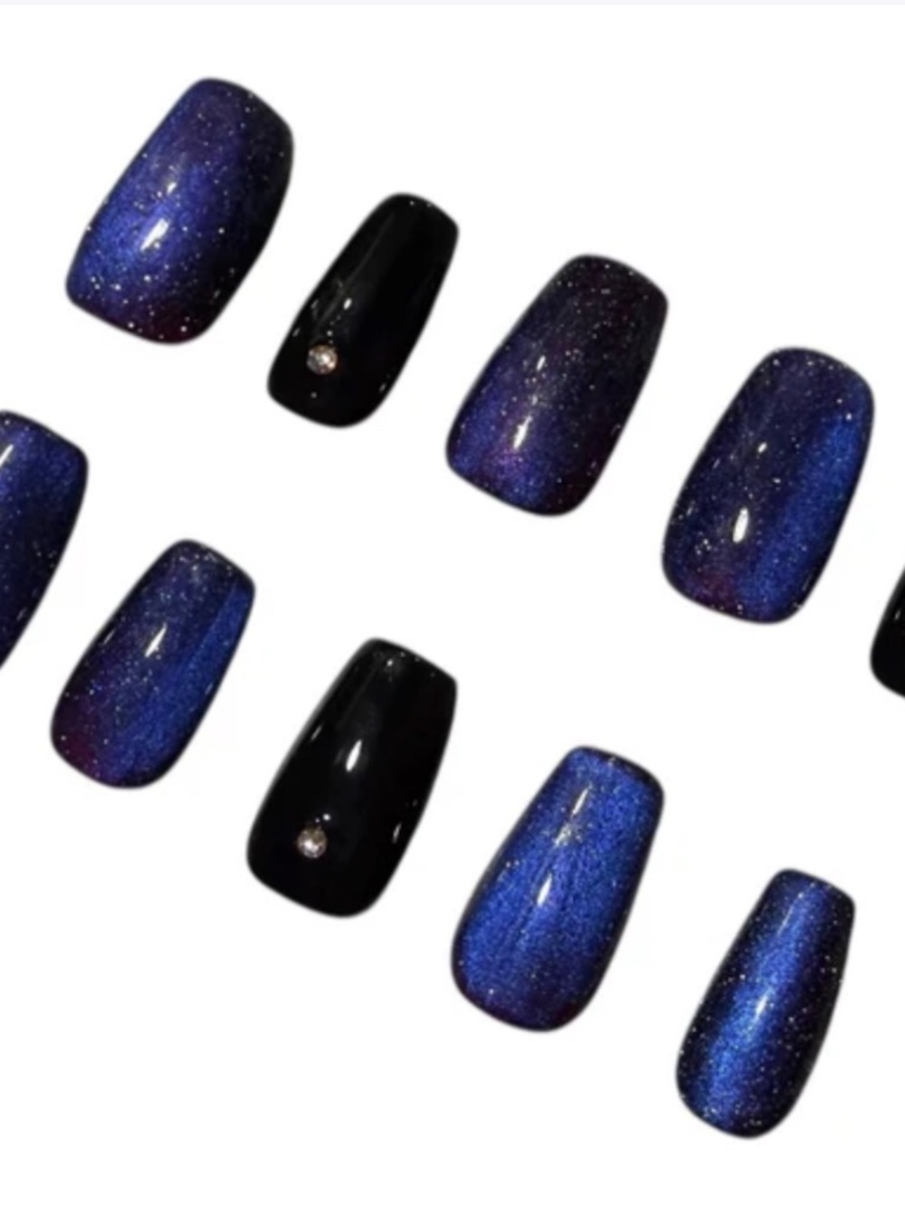 Galaxy Noir Magnetic Cat Eye Effect premium gel press/on nails